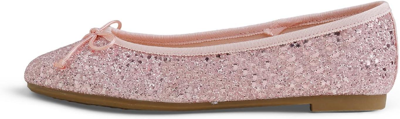 image:imageFeversole Womens Memory Foam Cushion Glitter Ballet FlatMmoire Coussin en Mousse de Femmes Ballerine de Tige Brillante PlatRose Clair Scintillant