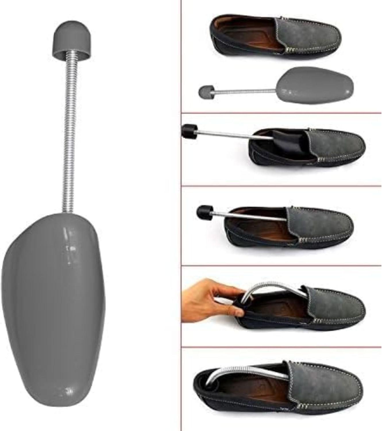 image:imageIncutex Lot de 3 Paires Embauchoirs de Chaussures taille adaptable 3844 Forme Chaussure en Plastique pour Hommes Femmes adapts aux baskets chaussures plates mocassins gris