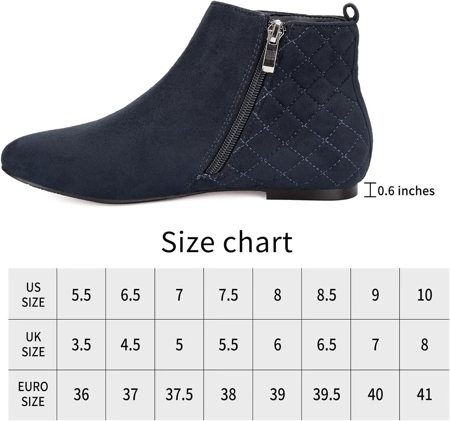 image:imageMaxMuxun Femmes Chaussures Bottes Plates Classique en Daim matelass avec Fermeture glissireBleu