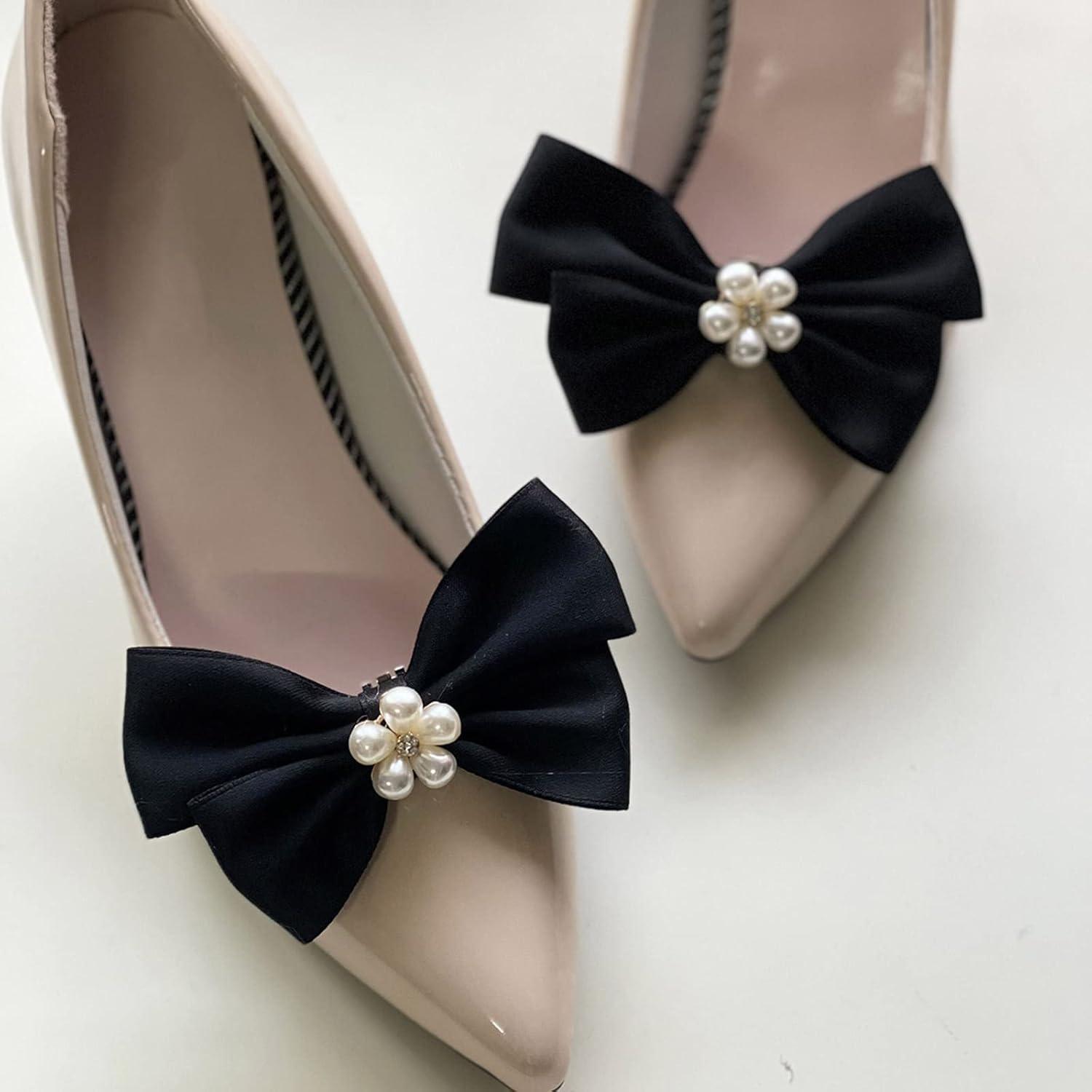 image:imagelgant nud Pinces Chaussures pour Chaussures Plates Pompes Accessoires de Chaussures dcoratifs Clips Femmes fte de Mariage dcorations de Chaussures Clips Noir