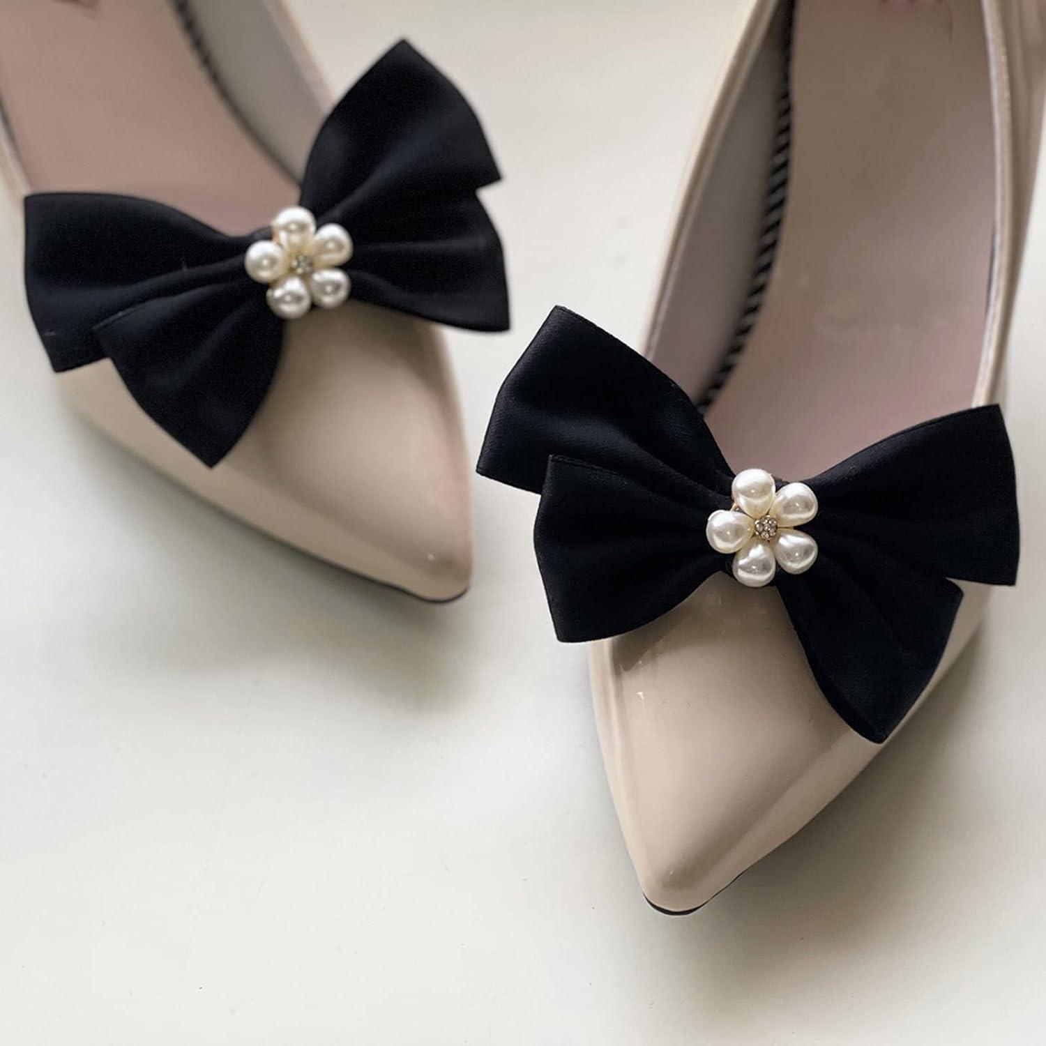 image:imagelgant nud Pinces Chaussures pour Chaussures Plates Pompes Accessoires de Chaussures dcoratifs Clips Femmes fte de Mariage dcorations de Chaussures Clips Noir