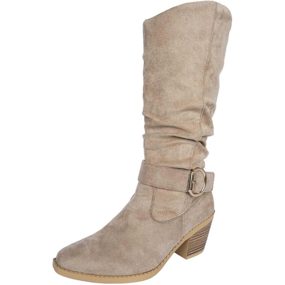 image:imageBottes mimollet tendance enfiler talon pais Bottines dhiver confortables et chaudes Avec sangle boucle latrale pour lautomne kaki 395 EU