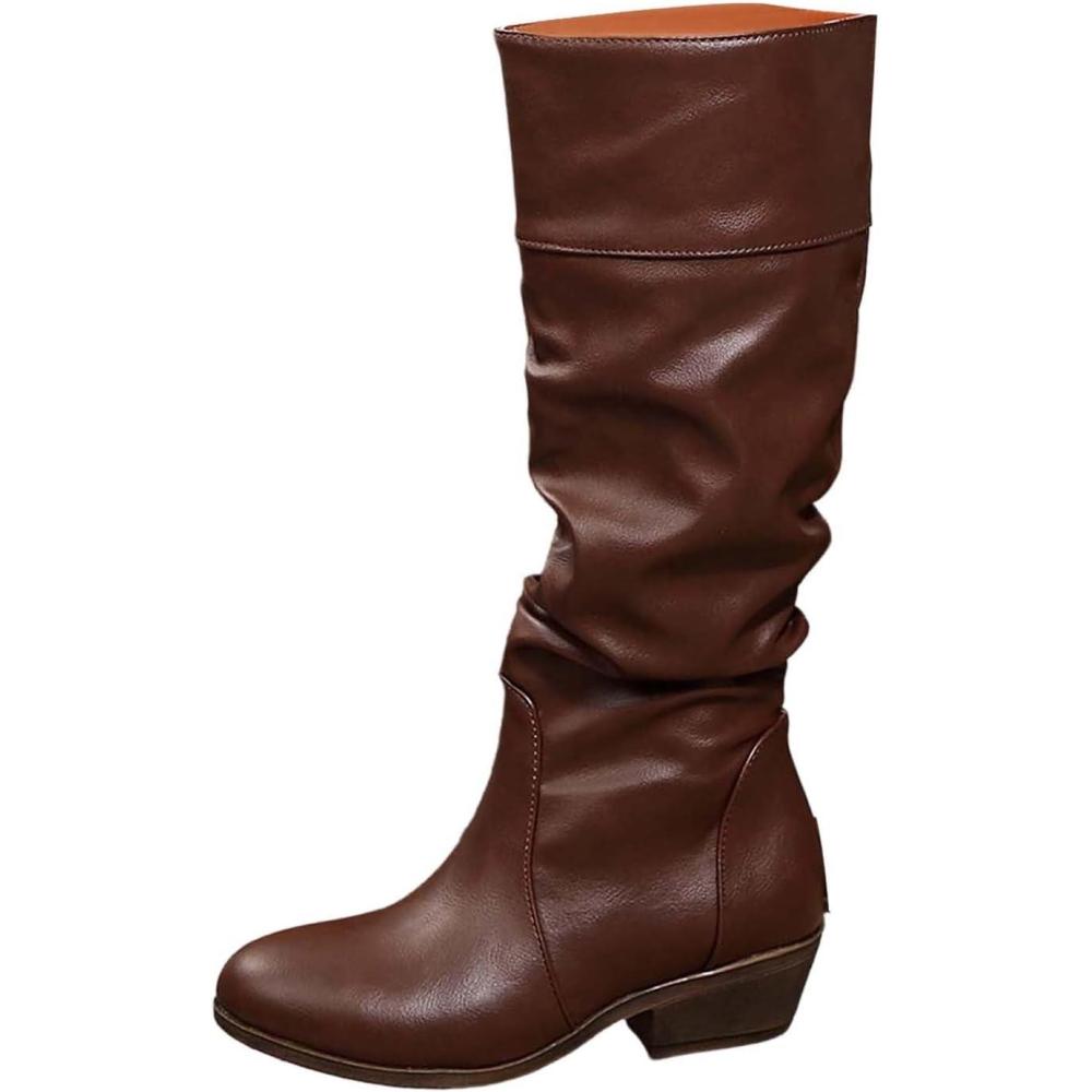 image:imageBottines tendance mimollet enfiler pour femme Talon pais Confortables Chaudes lacets Pour lextrieur marron 395 EU