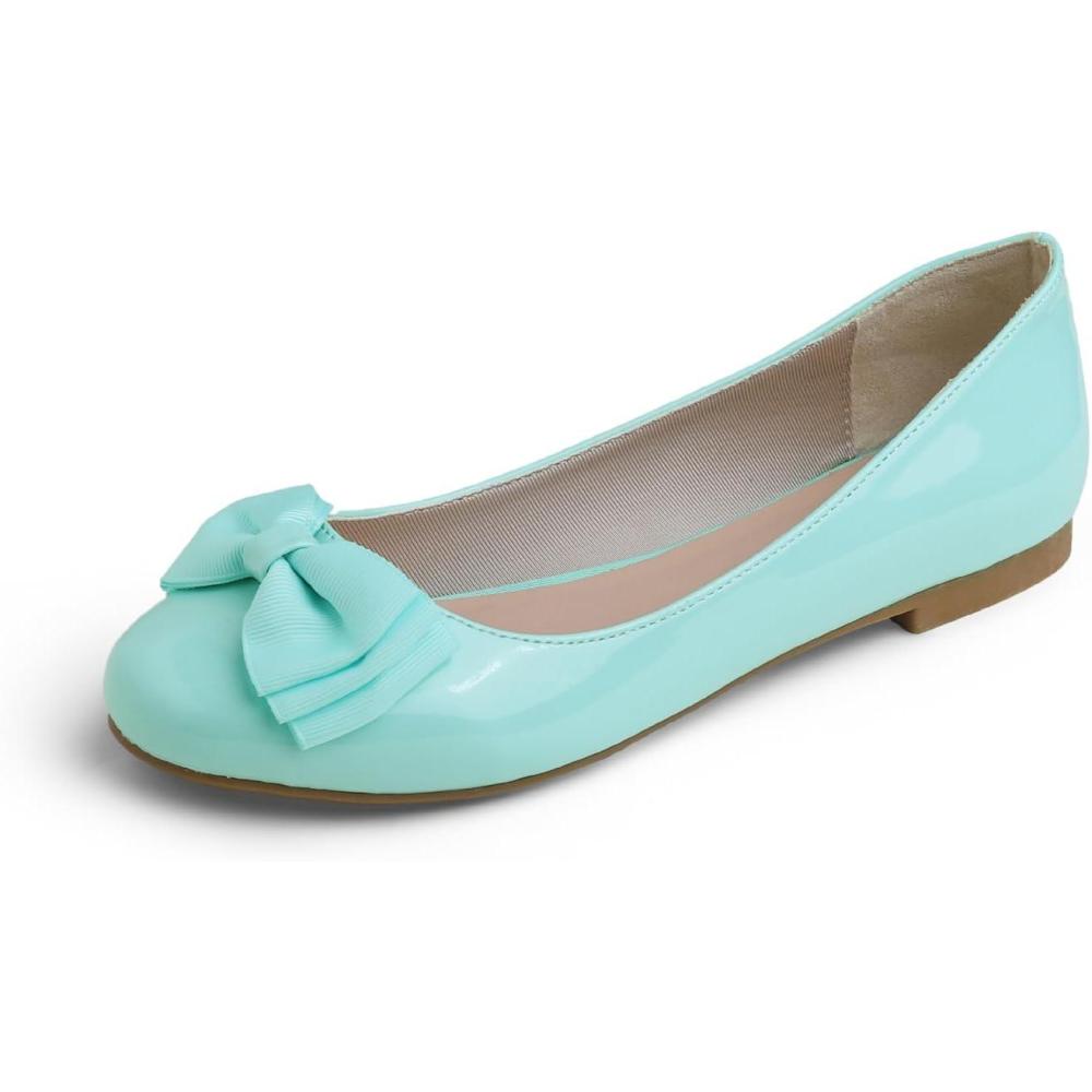image:imageFeversole Womens Fashion Bow Round Toe Ballet FlatBallerine Bout Rond Mode nud Papillon FemmeMenthe Arc