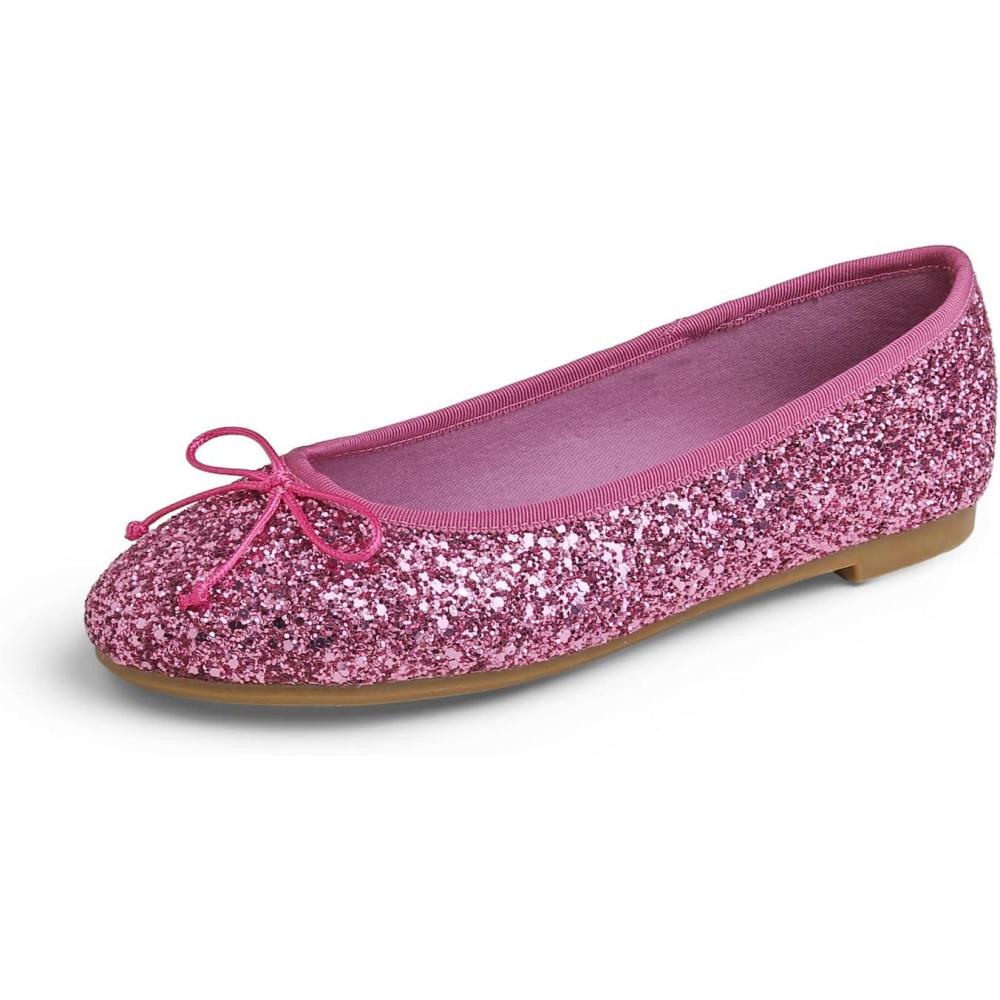 image:imageFeversole Womens Memory Foam Cushion Glitter Ballet FlatMmoire Coussin en Mousse de Femmes Ballerine de Tige Brillante PlatViolet Rose Scintillant