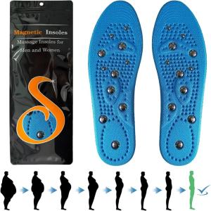 ZYNERY Semelles Orthopédiques Magnétiques Acupression, Semelle Confort Pieds Plats et Aponévrosite Plantaire, Découpable pour Chaussures Femme Homme (Bleu, 35-40)(Bleu)