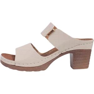2026 Grandes sandales à talon épais pour femme – Couleur unie – Tendance(Blanc)