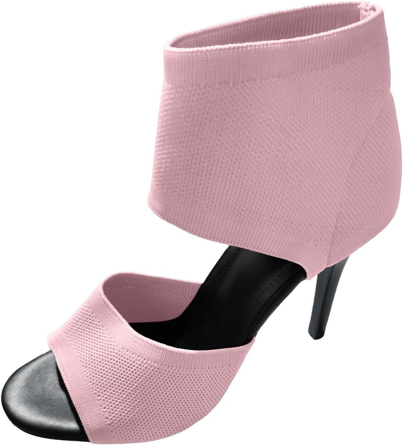 image:imageChaussure Femme Petit Talon Sandales Compenses NuPieds Chaussures Ete Ouvertes Escarpins Couleur Unie Talon Soire High Heels Chic Et Confort Orthopedique Poisson Bouche SandaleB01pink