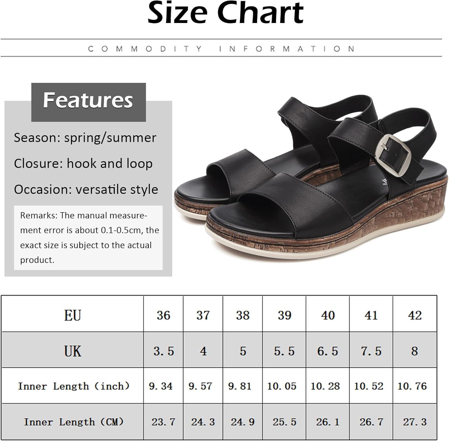image:imageDimaiGlobal Sandales pour Femme Talon Compens avec Soutien de la Vote Plantaire Sandales Plateforme Confortables Bout Ouvert et Bride la Cheville pour tNoir