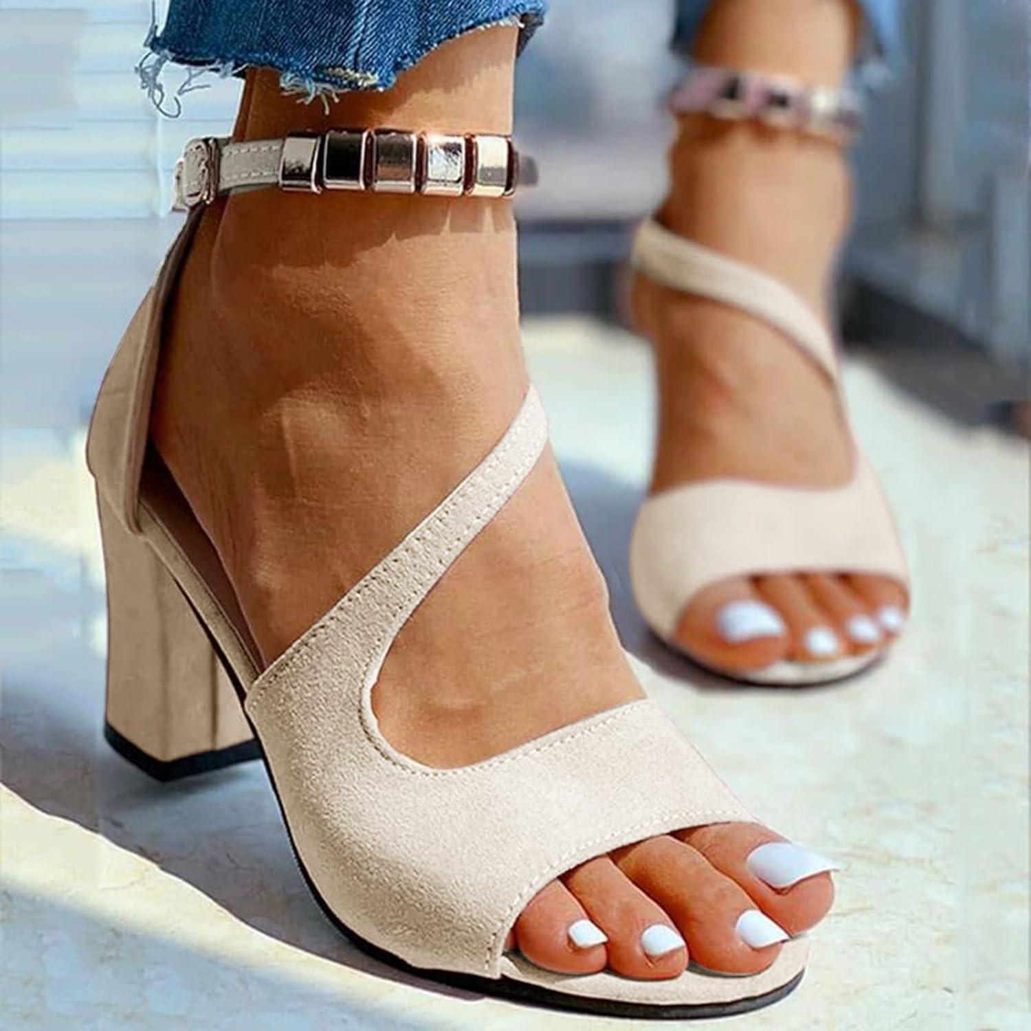 image:imageEscarpins ouverts pour femme Noir Sandales vertes avec lanires Chaussures dt respirantes et lgantes Dcontractes et confortables Sandales de randonne lgres Sandales dextrieurBeige