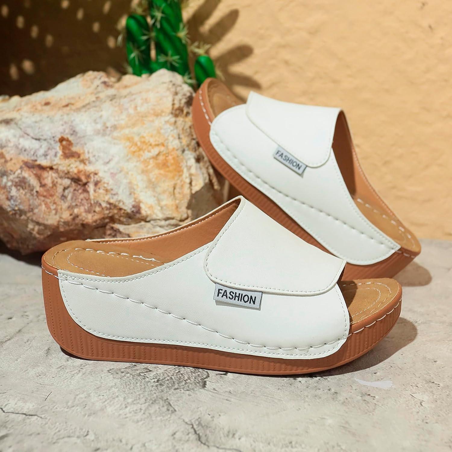 image:imageGenerisch Chaussures de marche pour femme 40 orteils ouverts Semelle paisse Sandales dcontractes et pantoufles avec talon pour femme lgantes blanc 38 Blanc 38 EU