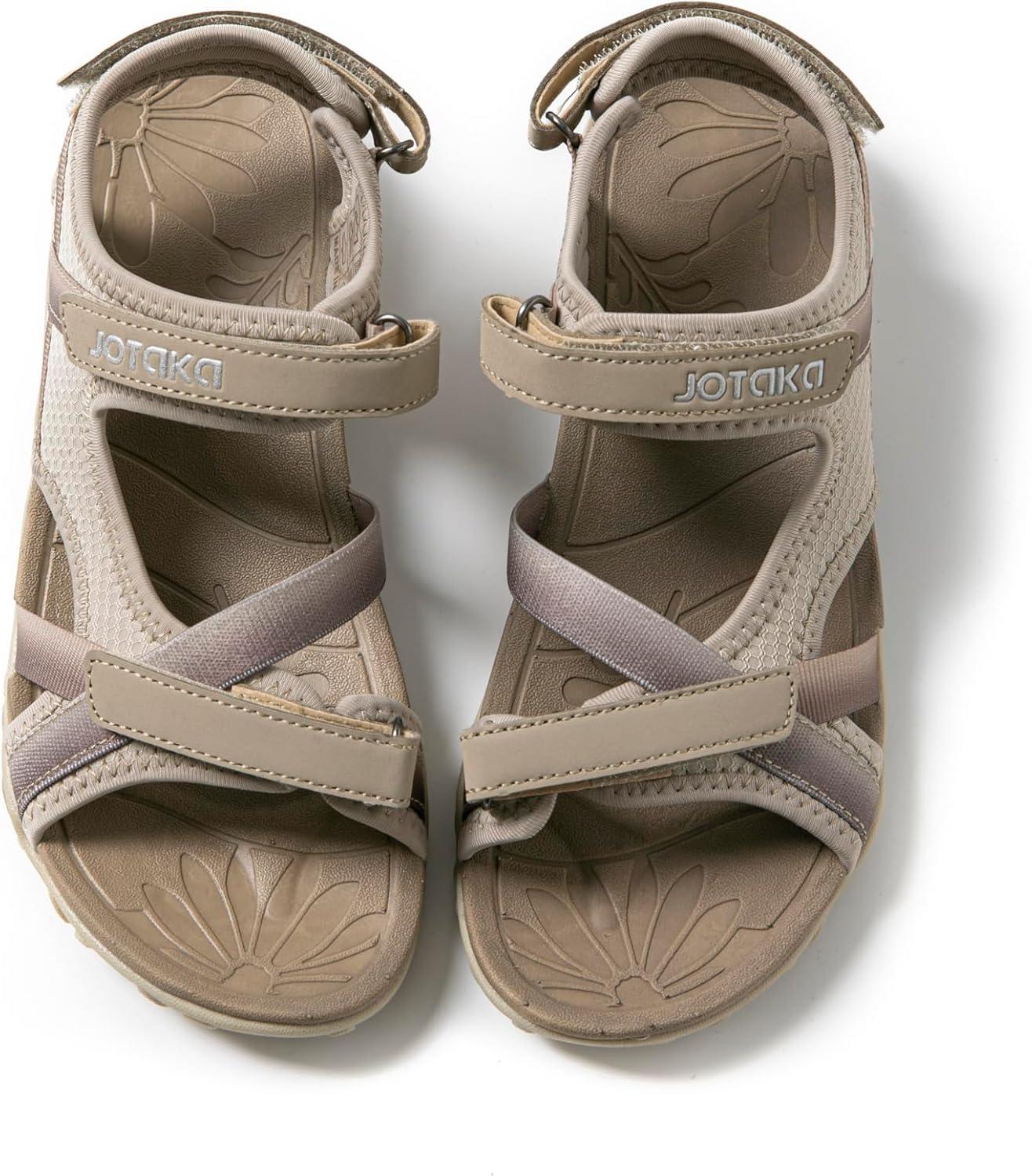 image:imageJOTA KA Sandales dt pour femme Lgres respirantes et confortables semelle antidrapante fermeture Velcro rglable randonne marche et usage quotidienBeige