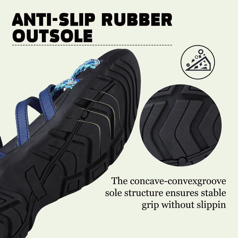 image:imageMaxome Sandales de randonne pour femme confortables et lgres pour la marche dt avec sangles fermeture autoagrippante idales pour la plageBleu