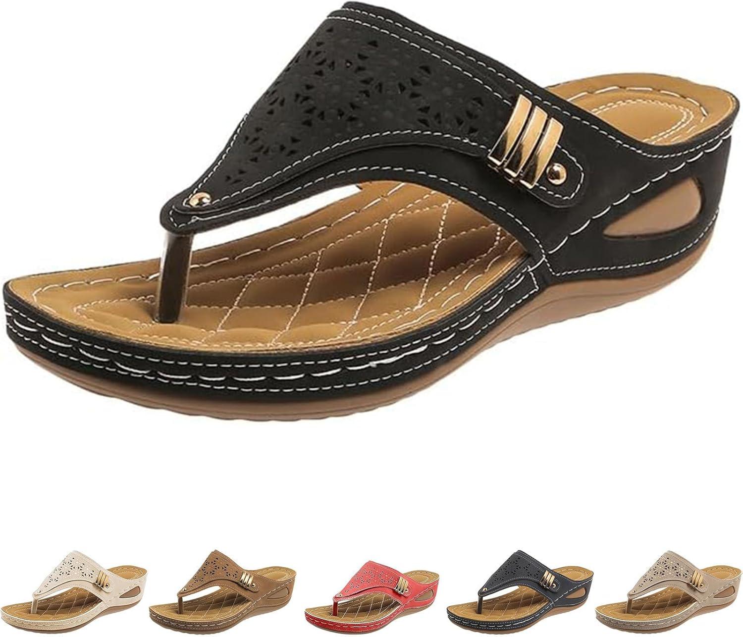 image:imageMules Femmes t Confortable Sandales en Cuir pour Femme Chausson Bout Ouvert Compenses Plateforme Pantoufles De Plage Et Claquettes De Piscine Femme Orthopdiques ChaussonsY le Noir