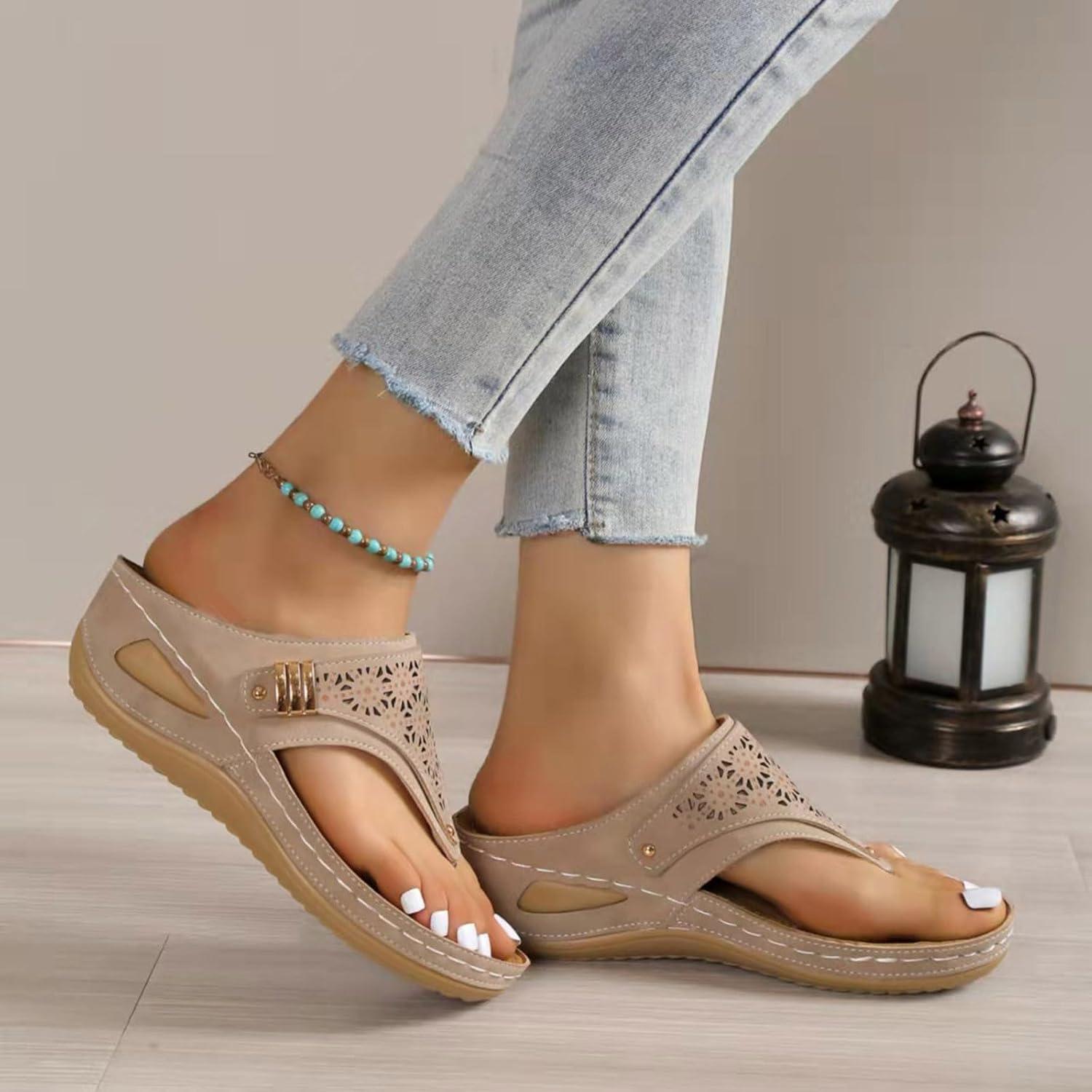 image:imageMules Femmes t Confortable Sandales en Cuir pour Femme Chausson Bout Ouvert Compenses Plateforme Pantoufles De Plage Et Claquettes De Piscine Femme Orthopdiques ChaussonsY Grey