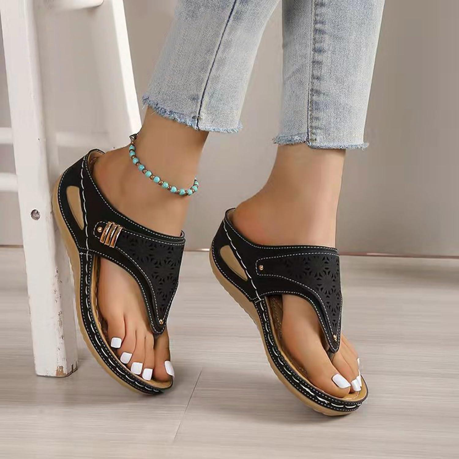 image:imageMules Femmes t Confortable Sandales en Cuir pour Femme Chausson Bout Ouvert Compenses Plateforme Pantoufles De Plage Et Claquettes De Piscine Femme Orthopdiques ChaussonsY le Noir