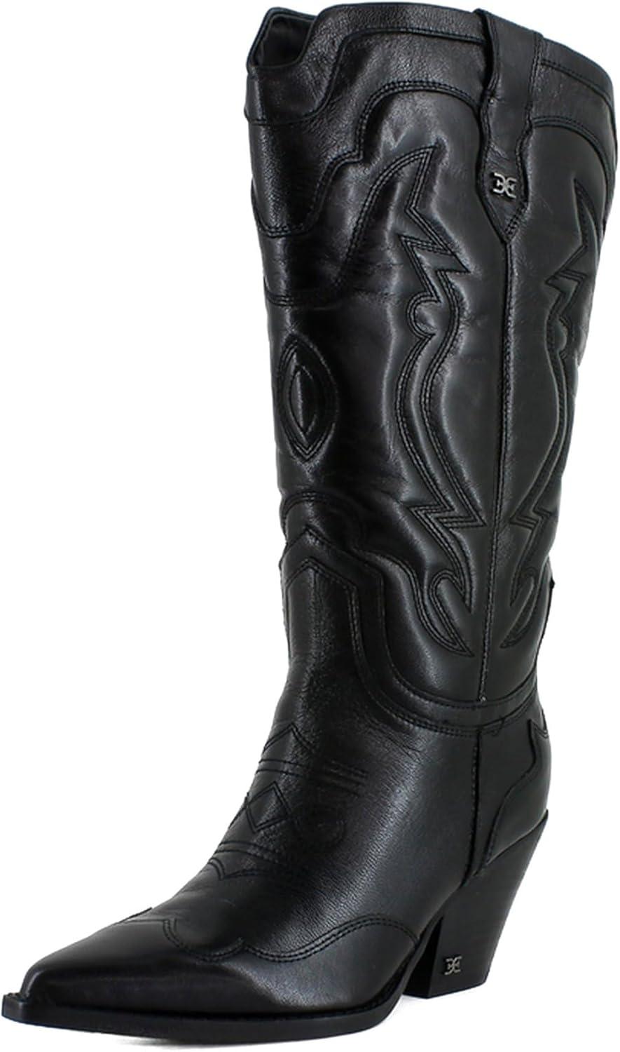 image:imageSam Edelman Femme James Botte de WesternCuir de Veau Large Noir