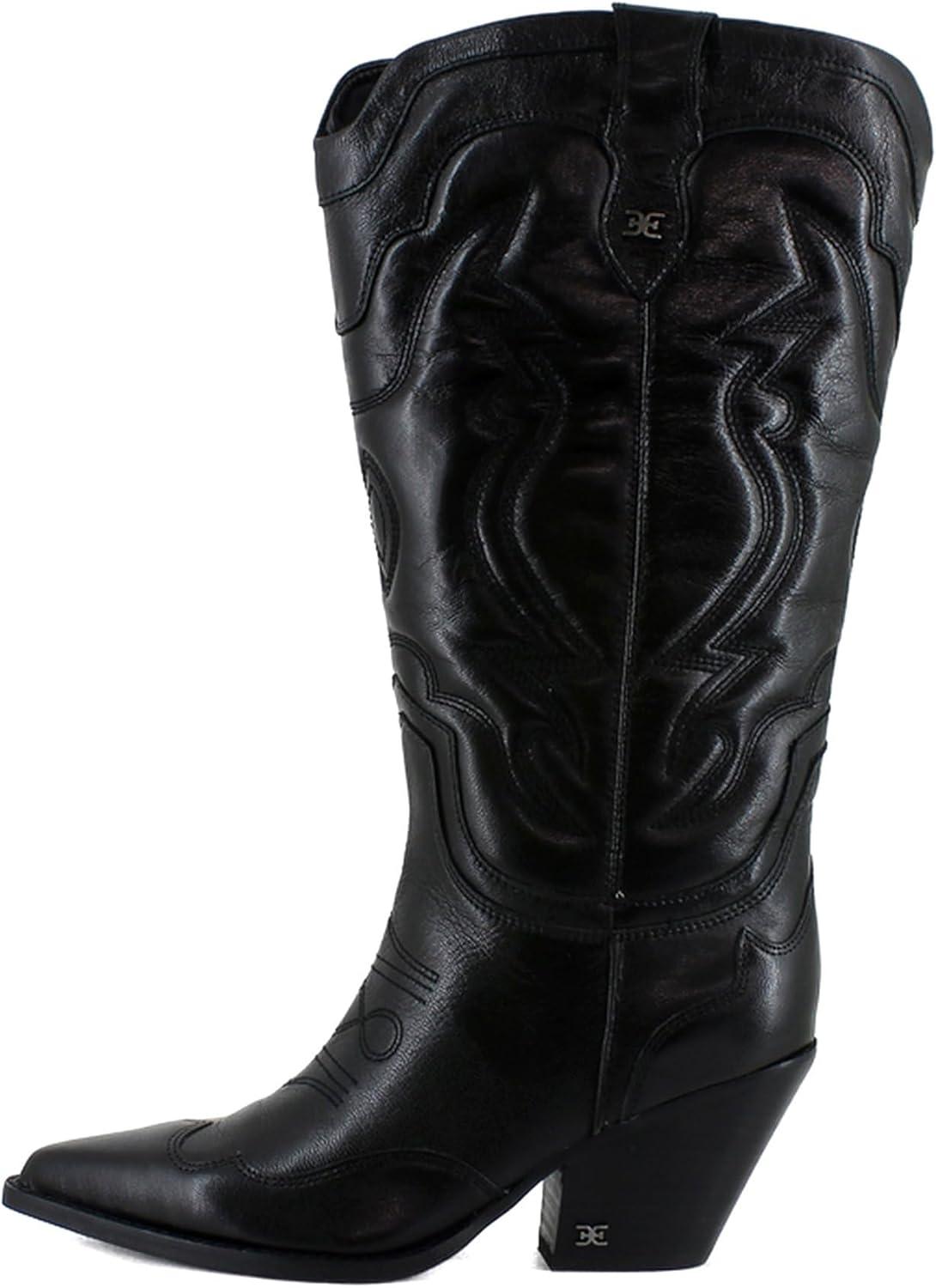 image:imageSam Edelman Femme James Botte de WesternCuir de Veau Large Noir