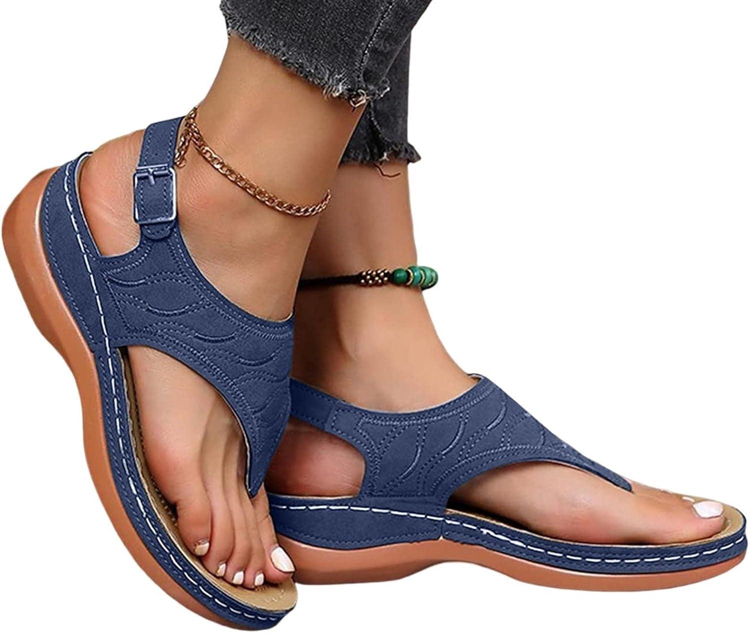 image:imageSandales Orthopdiques dt Pour Femme Soutien la Vote Plantaire PlageBleu Fonc