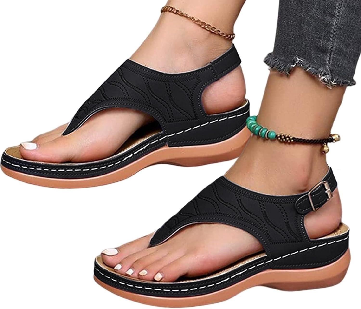 image:imageSandales Orthopdiques dt Pour Femme Soutien la Vote Plantaire PlageNoir