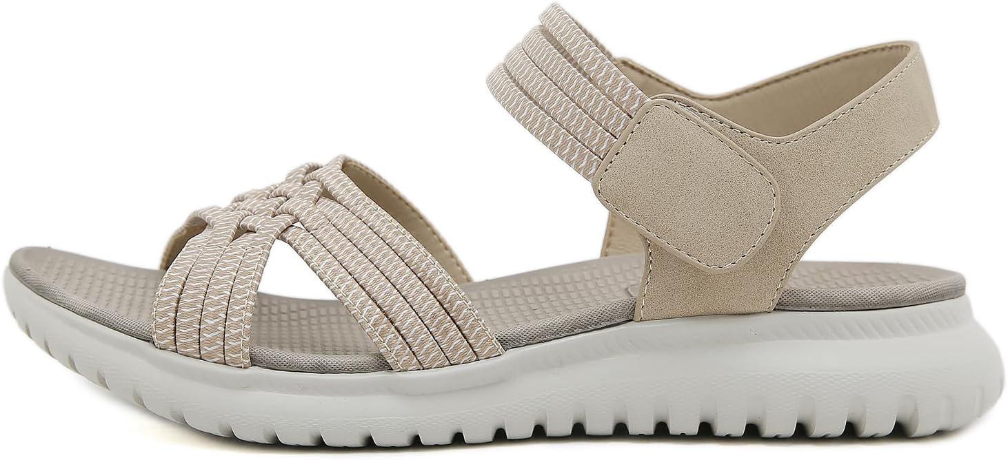 image:imageSandales Sport Femme Mode de Randonne t Bout Ouvert Confortables Chaussures de Plage 3542 EUStyle A Beige