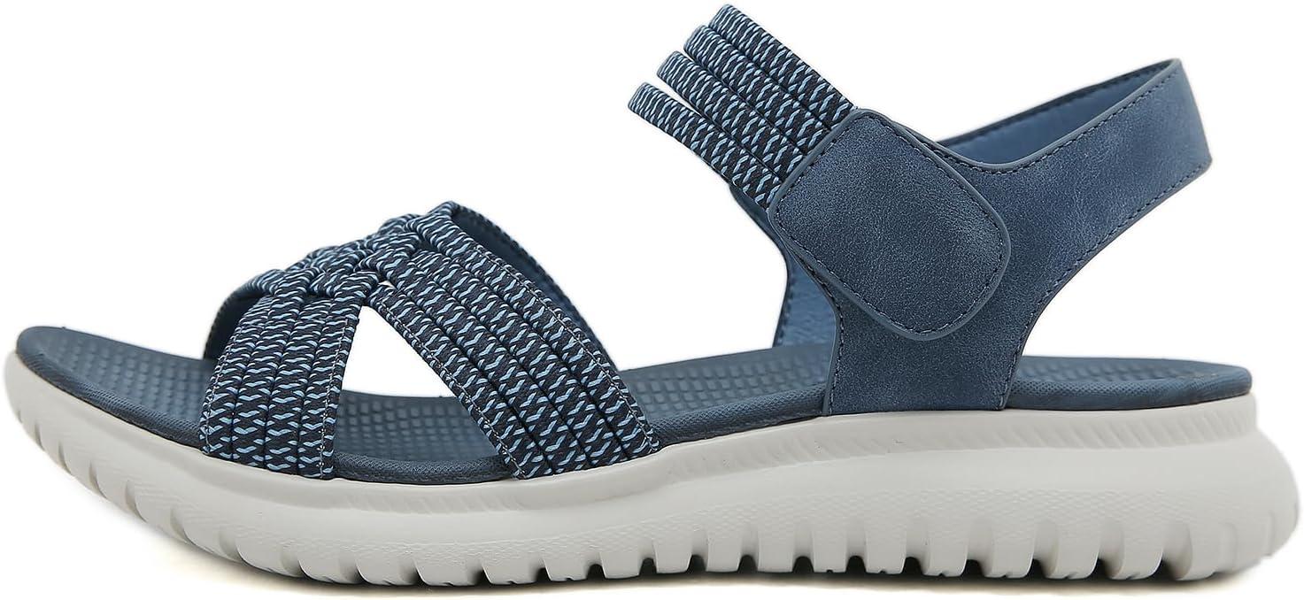 image:imageSandales Sport Femme Mode de Randonne t Bout Ouvert Confortables Chaussures de Plage 3542 EUStyle A Bleu