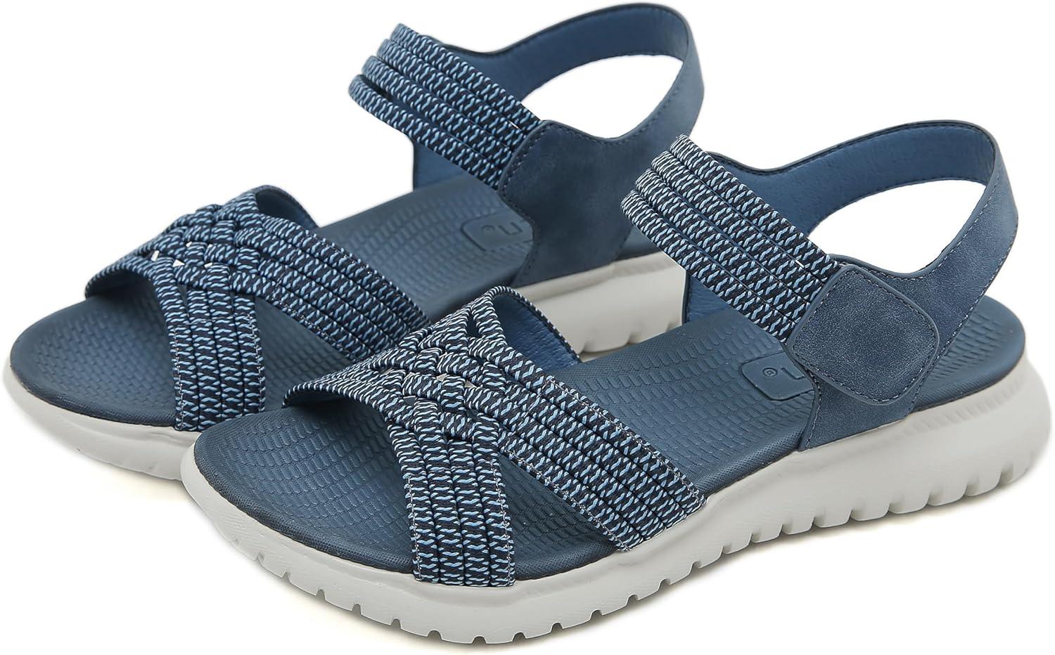 image:imageSandales Sport Femme Mode de Randonne t Bout Ouvert Confortables Chaussures de Plage 3542 EUStyle A Bleu