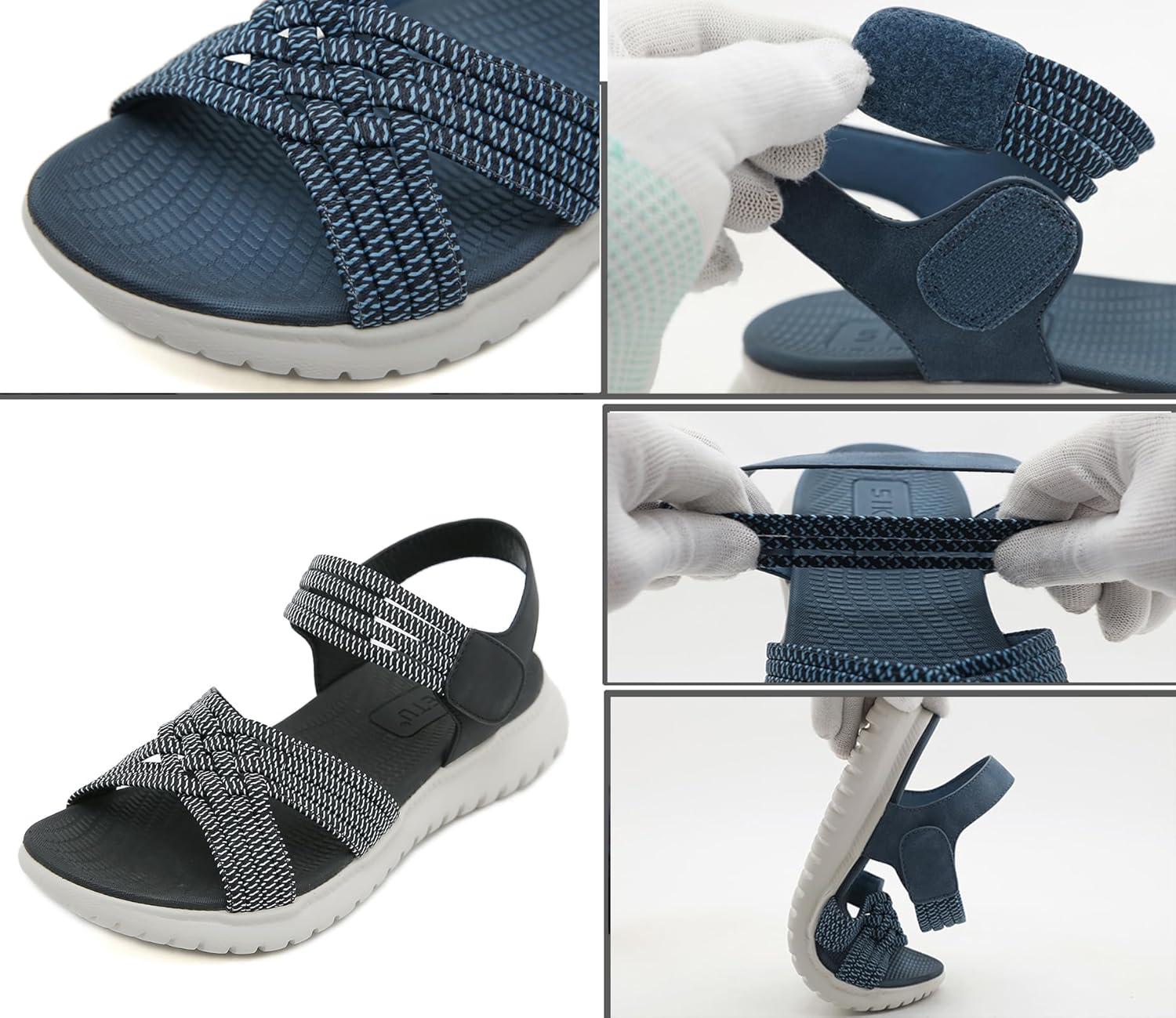 image:imageSandales Sport Femme Mode de Randonne t Bout Ouvert Confortables Chaussures de Plage 3542 EUStyle A Noir