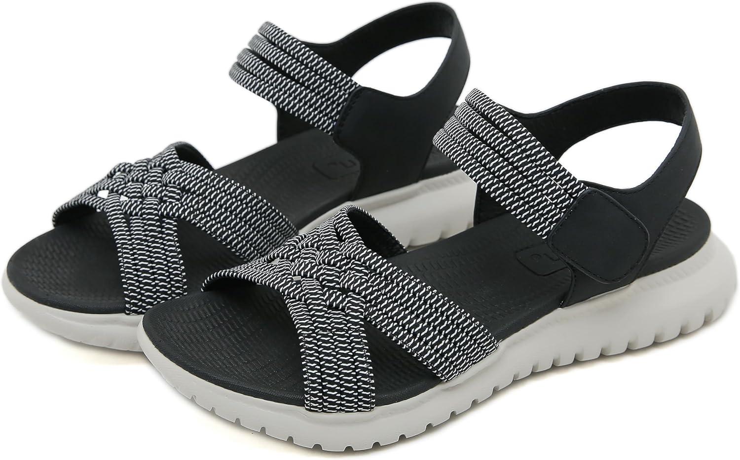 image:imageSandales Sport Femme Mode de Randonne t Bout Ouvert Confortables Chaussures de Plage 3542 EUStyle A Noir