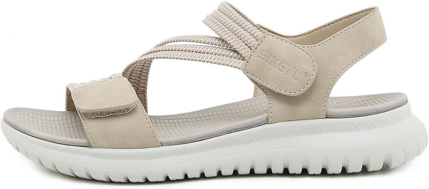 image:imageSandales Sport Femme Mode de Randonne t Bout Ouvert Confortables Chaussures de Plage 3542 EUStyle B Beige