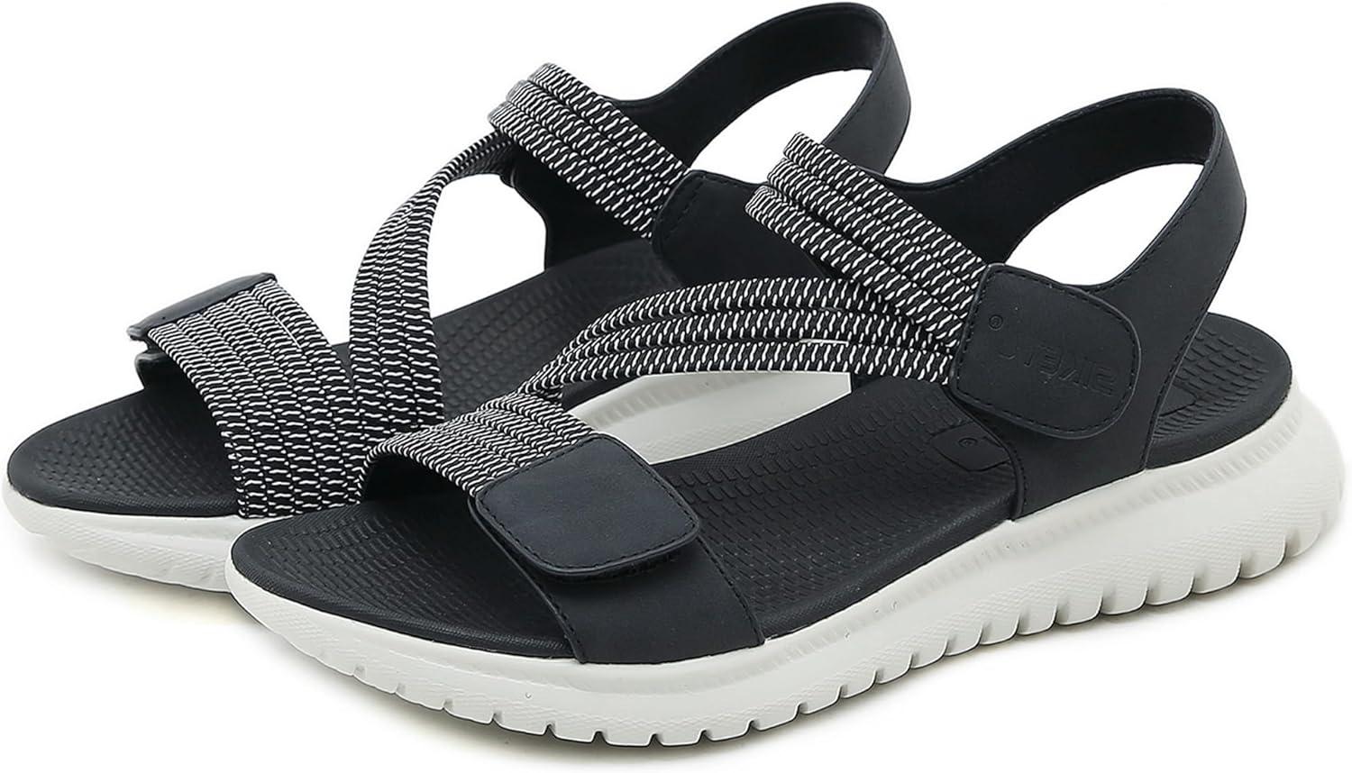 image:imageSandales Sport Femme Mode de Randonne t Bout Ouvert Confortables Chaussures de Plage 3542 EUStyle B Noir