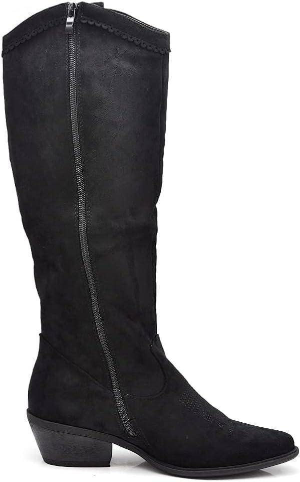 image:imageTexani Cowboy Western Chaussures pour femme Bottes Frange Camperos Etnici 625Ml60 Noir