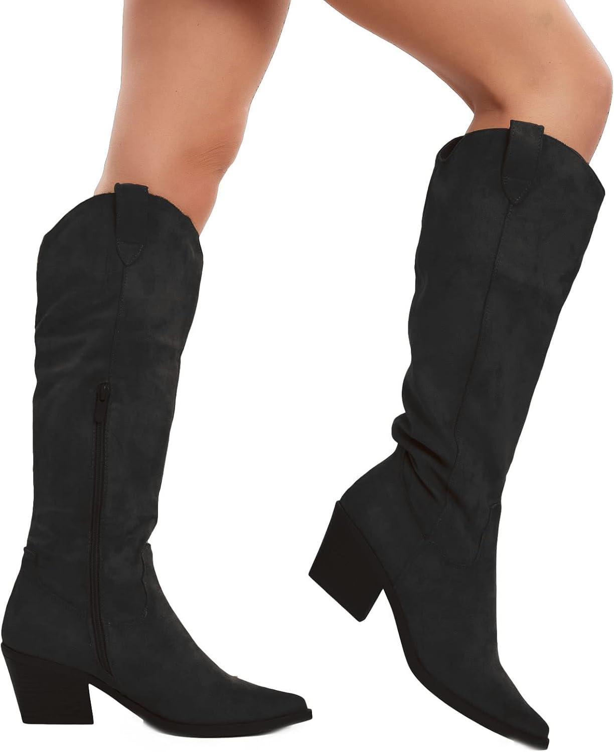 image:imageToocool Bottes pour femme Texani souples Effet vieilli Western D7760D7981 Noir