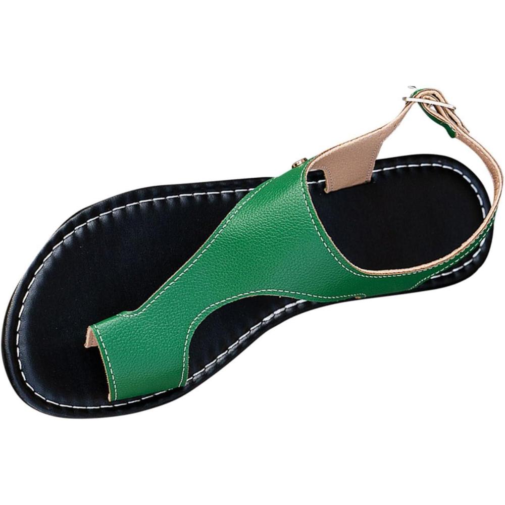 image:image2025 chaussures hallux valgus pour femme confortable Bout Ouvert chaussure plates de plage sandale Dcontract de bain Chaussures tongs lgante Bohme mules femme cuir PremiumVert