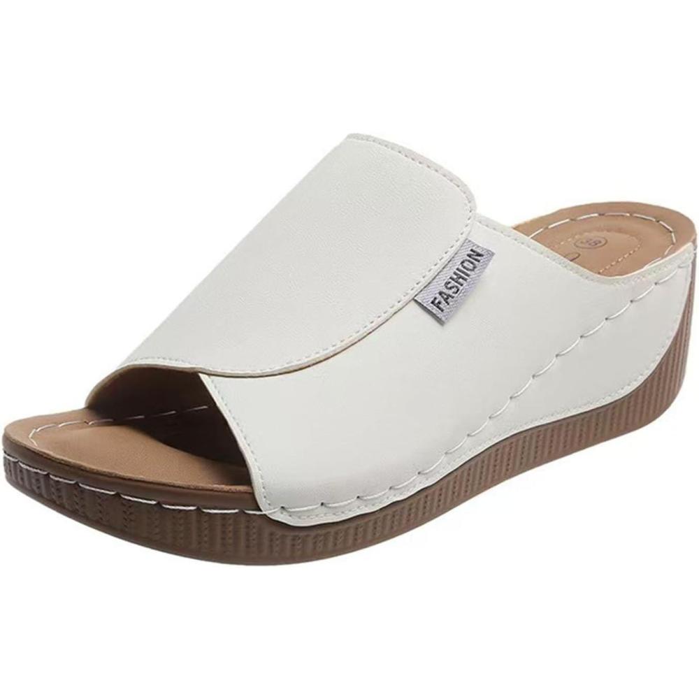 image:imageGenerisch Chaussures de marche pour femme 40 orteils ouverts Semelle paisse Sandales dcontractes et pantoufles avec talon pour femme lgantes blanc 38 Blanc 38 EU