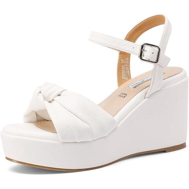 image:imageQUEEN HELENA ZM9695 Sandales compenses pour femmeBlanc
