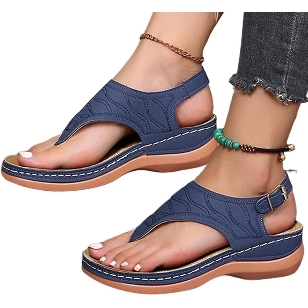 image:imageSandales Orthopdiques dt Pour Femme  Soutien la Vote Plantaire  PlageBleu Fonc