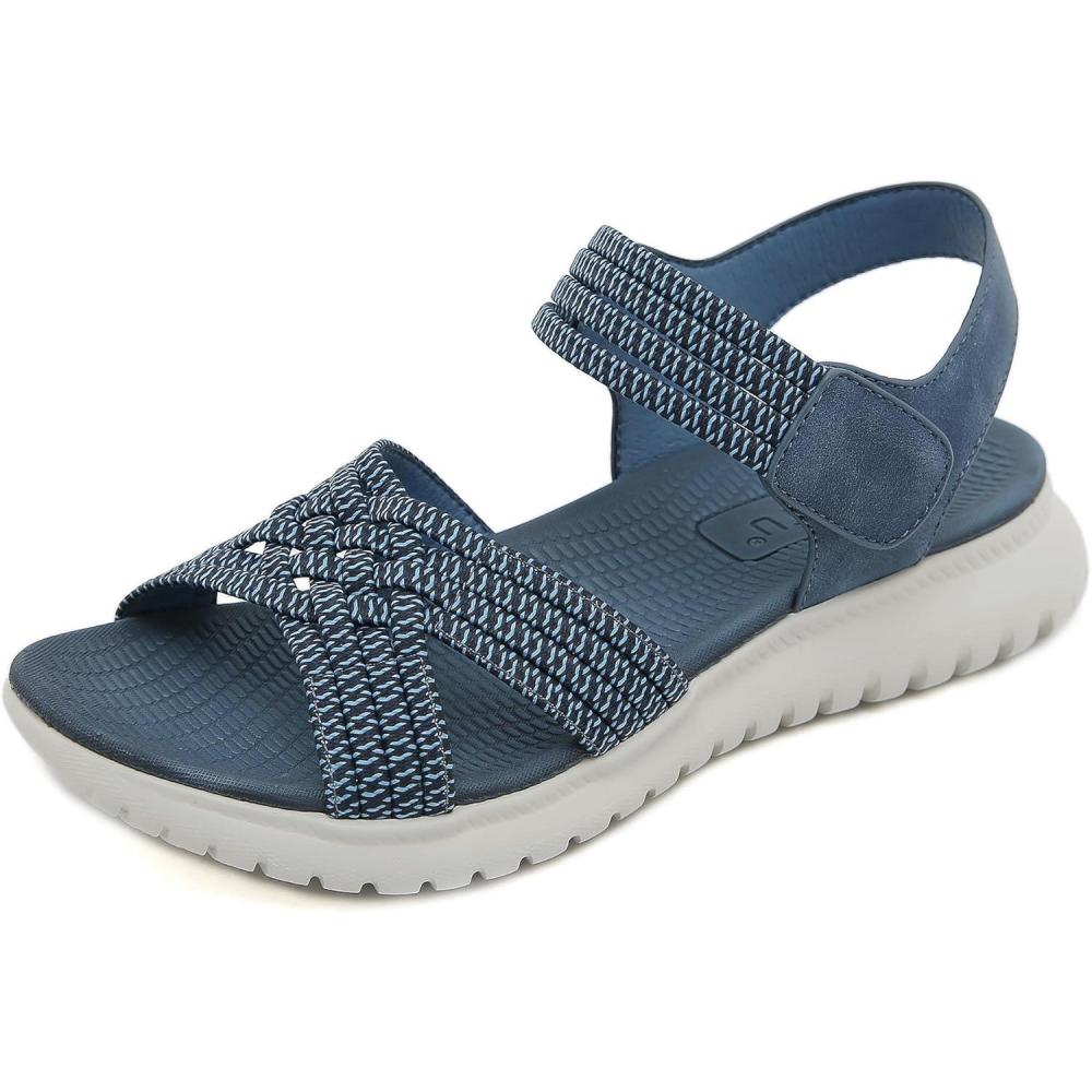 image:imageSandales Sport Femme Mode de Randonne t Bout Ouvert Confortables Chaussures de Plage 3542 EUStyle A Bleu