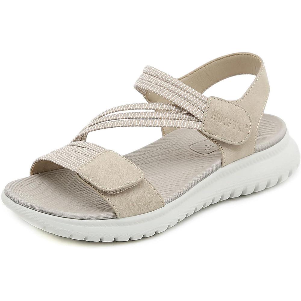 image:imageSandales Sport Femme Mode de Randonne t Bout Ouvert Confortables Chaussures de Plage 3542 EUStyle B Beige