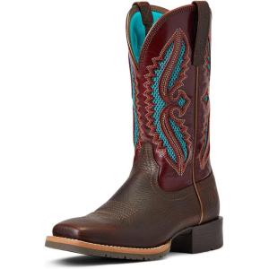 ARIAT Femme Hybrid Rancher Venttek Bottes Western 360(Marron Huilé Rowdy Rouge)
