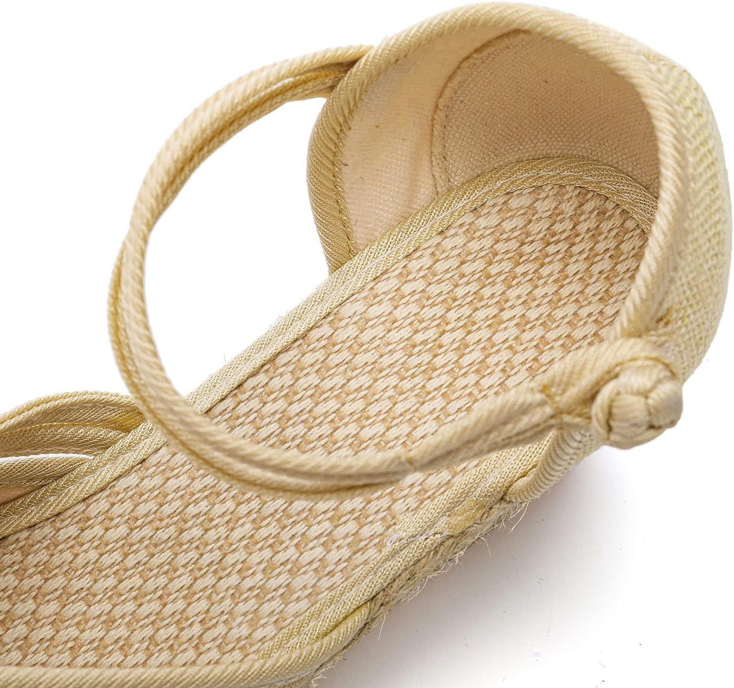 image:image2025 Sandales plateforme pour femme Espadrilles compenses confortables avec fermeture boucle en jute lgantes et flexibles2 Beiges