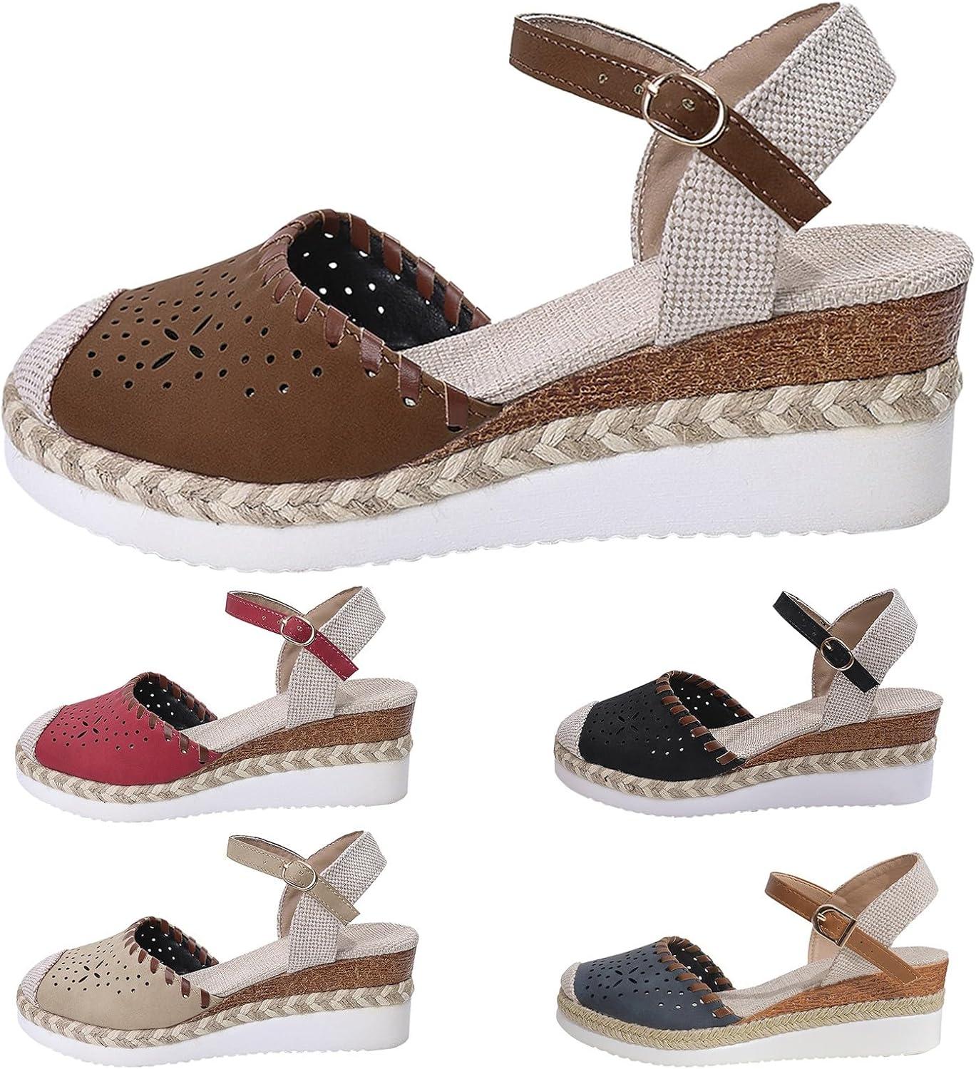 image:image2025 Sandales plateforme pour femme Espadrilles compenses confortables avec fermeture boucle en jute lgantes et flexibles5 Marron