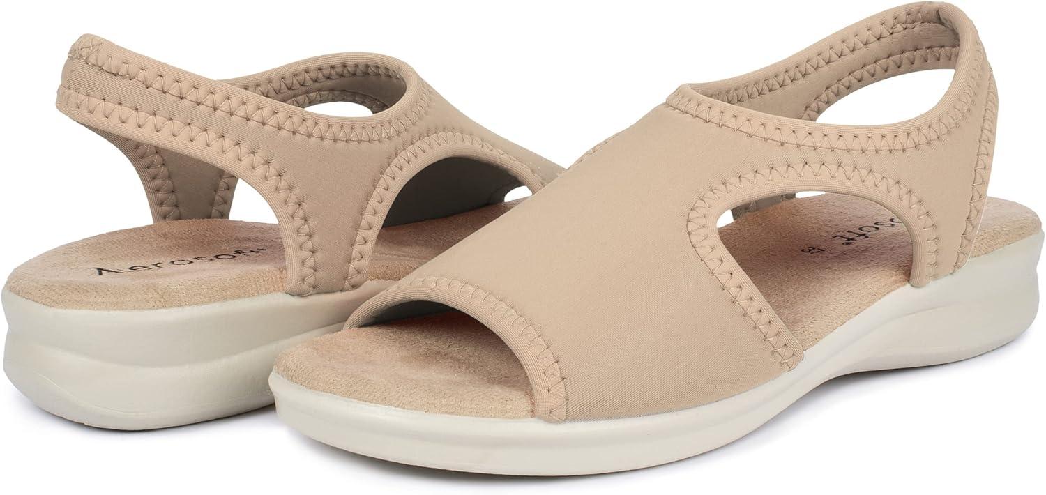 image:imageAerosoft Sandales stretch 05 pour femme extra lgres et lastiquesBeige