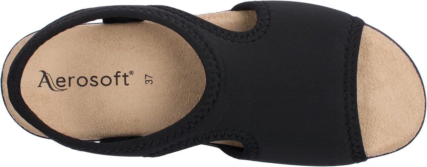 image:imageAerosoft Sandales stretch 05 pour femme extra lgres et lastiquesNoir