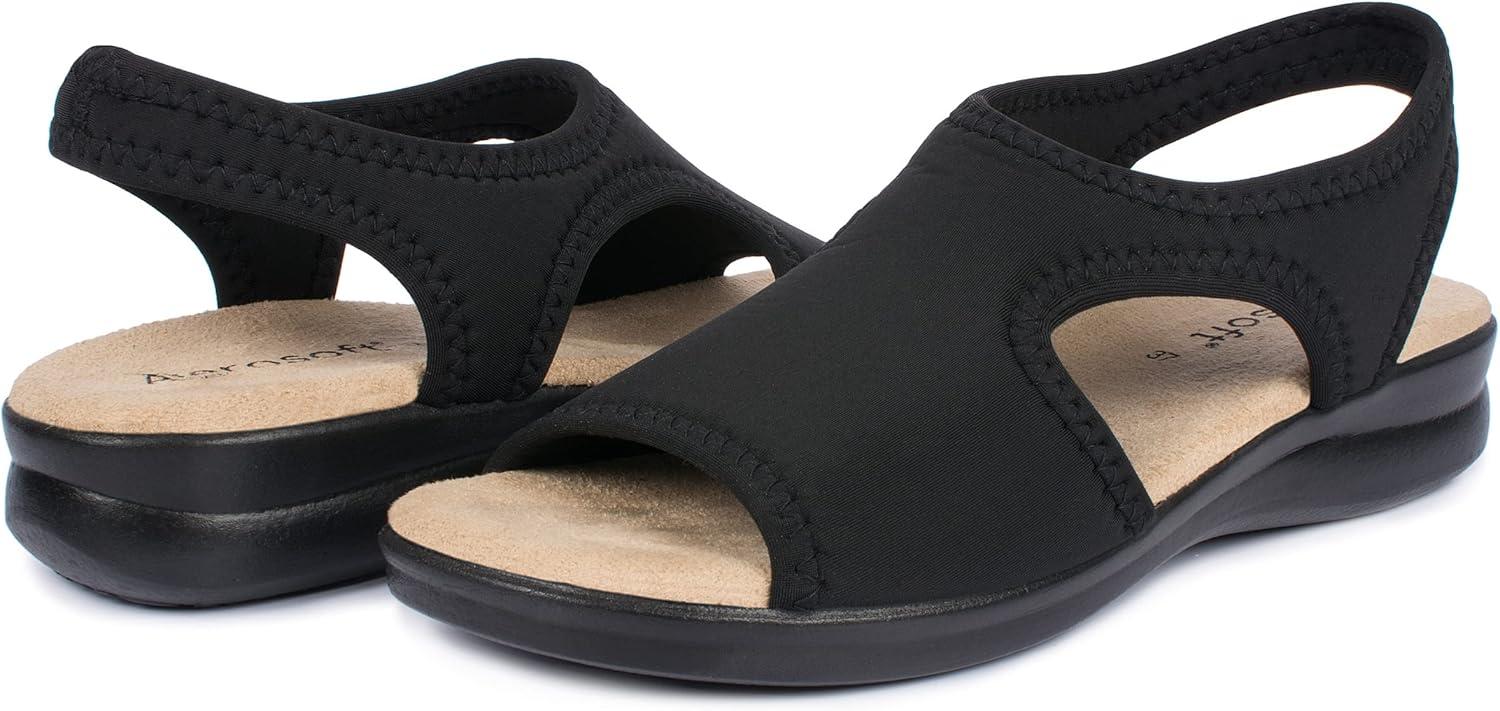 image:imageAerosoft Sandales stretch 05 pour femme extra lgres et lastiquesNoir
