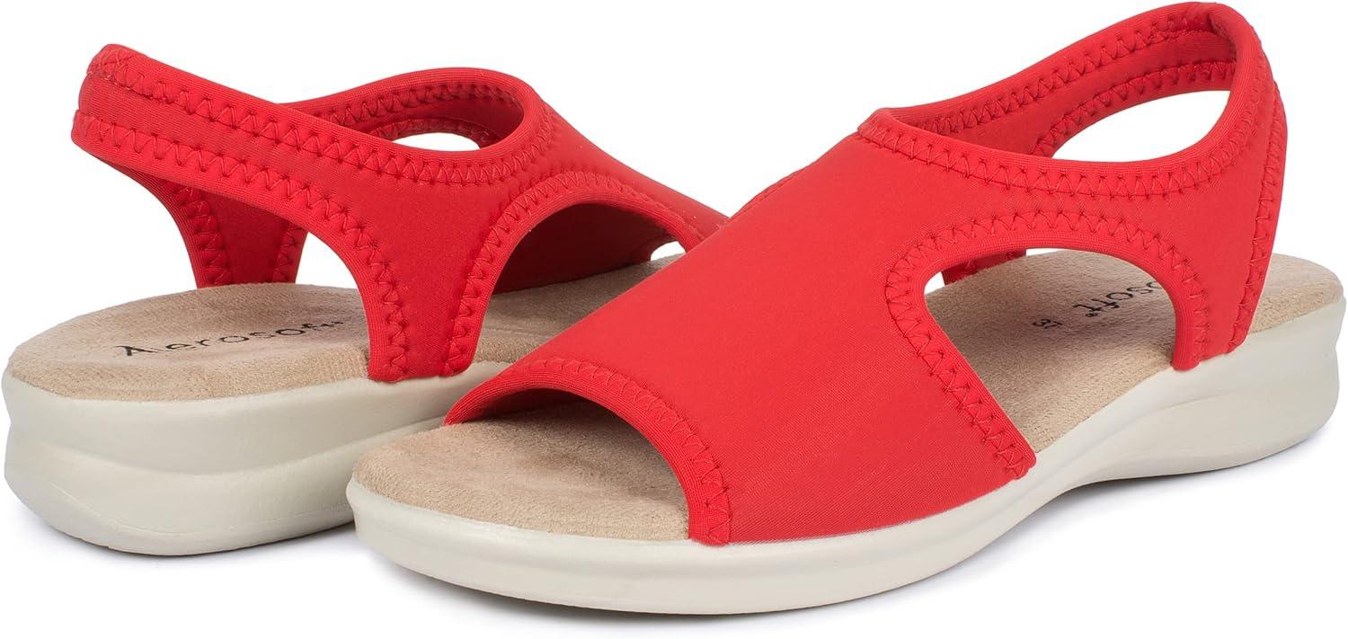 image:imageAerosoft Sandales stretch 05 pour femme extra lgres et lastiquesRouge