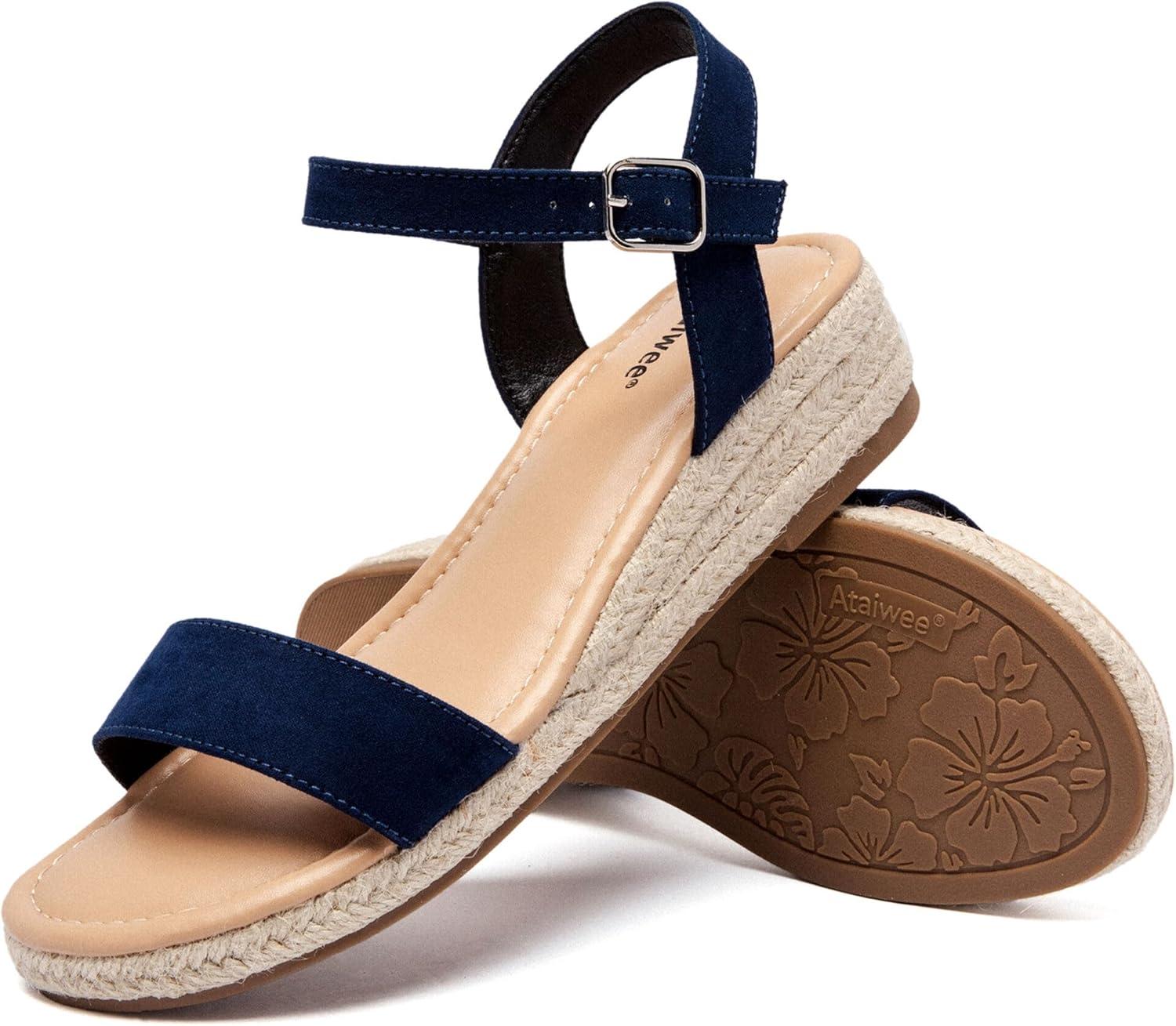 image:imageAtaiwee Sandales talon compens plateforme pour femmesSandales Espadrilles Habilles dt Bride de Cheville et Bout OuvertFr2507001 Bleu