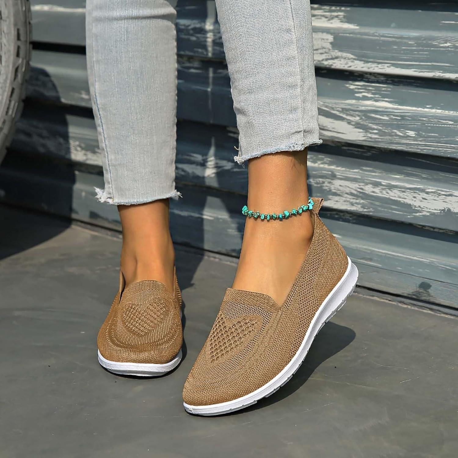 image:imageChaussures dt Plates et antidrapantes en ajoure pour Femmes Respirantes et Souples Confortables dcontractes Baskets Noires pour Femmes EnfilerBrun