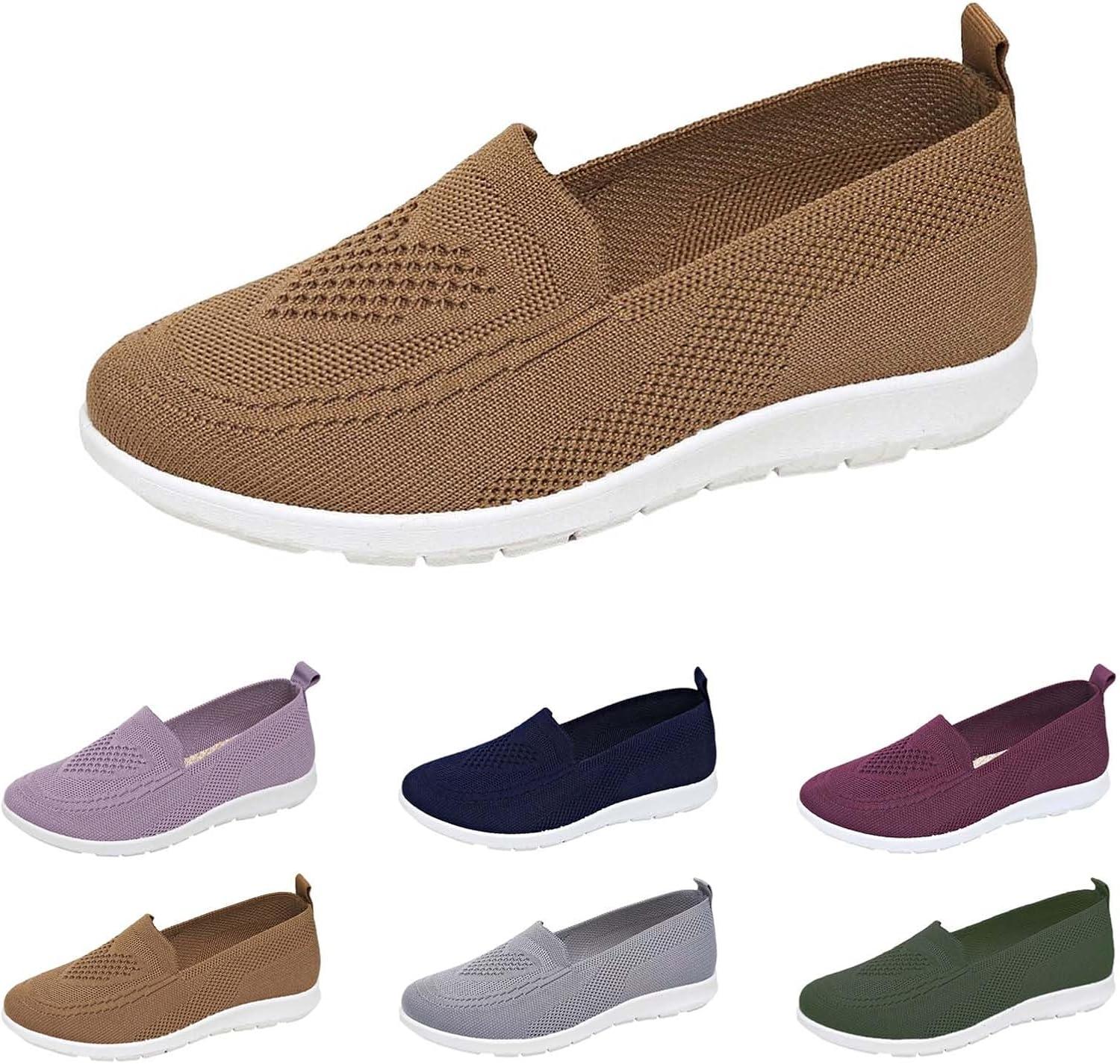 image:imageChaussures dt Plates et antidrapantes en ajoure pour Femmes Respirantes et Souples Confortables dcontractes Baskets Noires pour Femmes EnfilerBrun