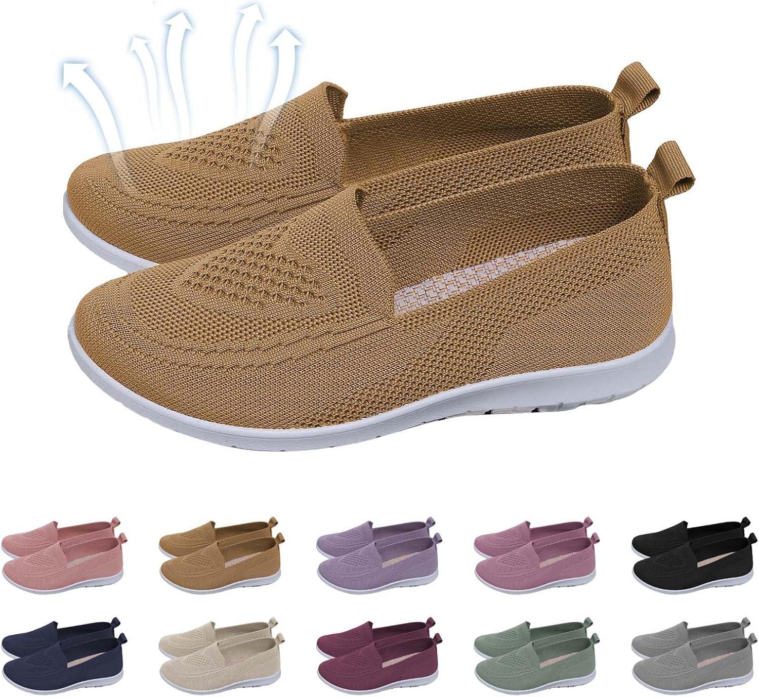 image:imageChaussures dt Plates et antidrapantes en ajoure pour Femmes Respirantes et Souples Confortables dcontractes Baskets Noires pour Femmes EnfilerBrun